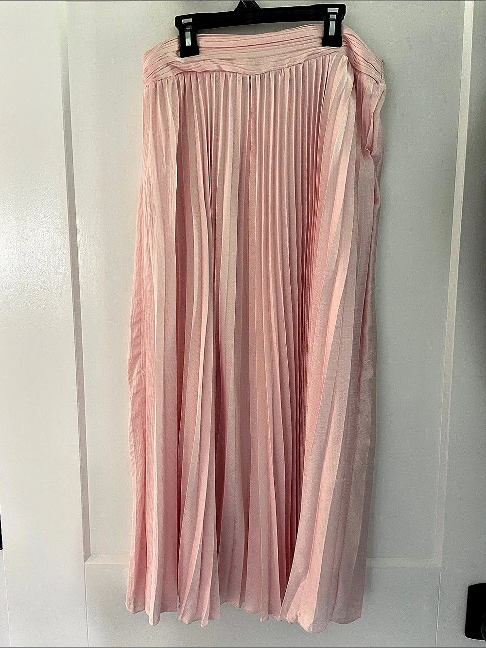 WD·NY Pleated Maxi Skirt Pink Large Like New